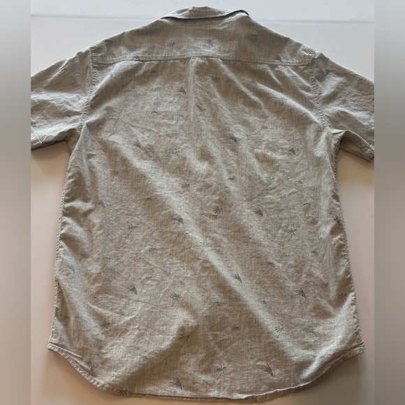 BILLABONG Men’s Button Down Short Sleeve Collared Grey Shirt Large Palm Trees - Picture 4 of 8